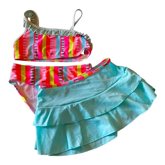 CAT & JACK-GIRLS 3 PIECE SWIMSUIT-SIZE 6/6x - Picture 1 of 5